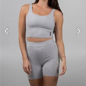 Comfrt Rib Contour Tank and Boxer Set size small Gray
